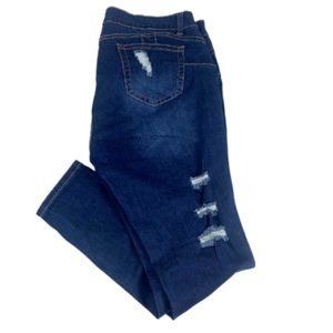 SimplYoung Stylish Skinny Fit Women Casual Dark Blue Jeans Size 20